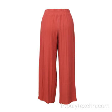 Pantalon large en rayonne froissée Femme Pantalons